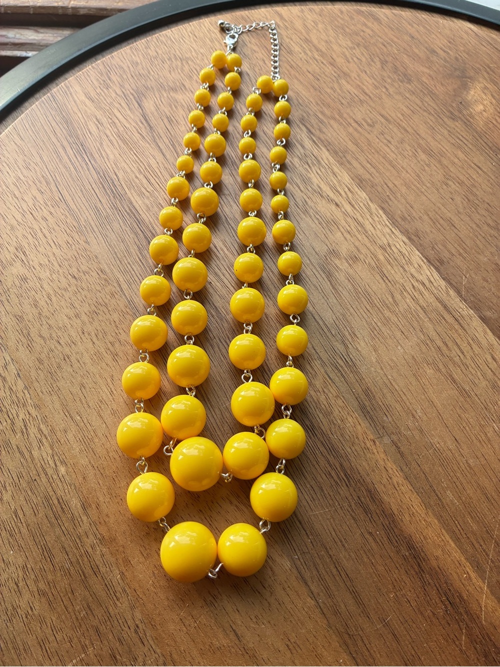 Vintage Multi-Strand Yellow Beaded Statement Necklace Bonus - as is Bracelet